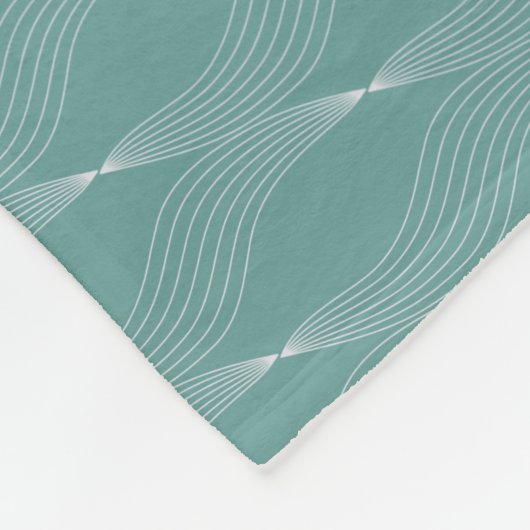 Elegante golven weven patroon groene achtergrond | fleece deken (Hoek)