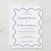 Elegante golvende curve bruiloft met foto kaart (Voorkant)