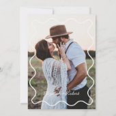 Elegante golvende curve bruiloft met foto kaart (Achterkant)