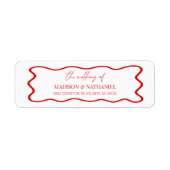 Elegante golvende rand bruiloft retouradres etiket (Voorkant)