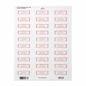 Elegante golvende rand bruiloft retouradres etiket (Full Sheet)