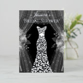 Elegante gordijnen & jurken Vrijgezellenfeest Echt Folie Uitnodiging (Staand Voorkant)