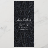 Elegante Goth Blue Rozen Trouwmenu Menu (Achterkant)