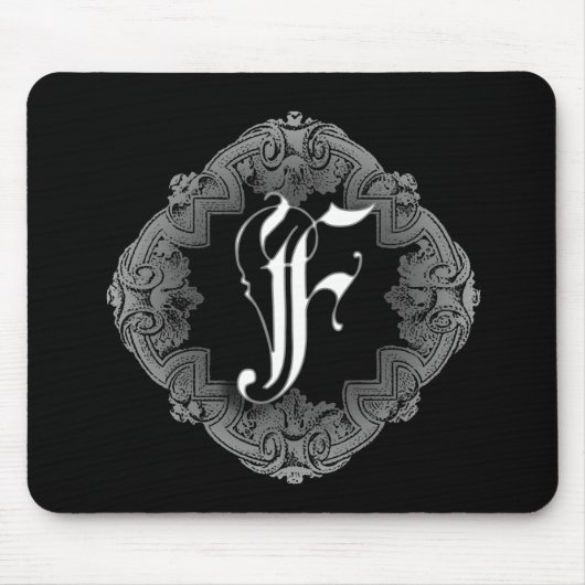 Elegante goth initial F Muismat (Voorkant)