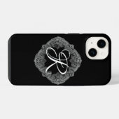 Elegante goth initial iPhone hoesje (Achterkant horizontaal)