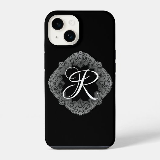 Elegante goth initial iPhone hoesje (Achterkant)