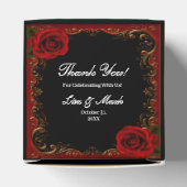 Elegante Goth Rode Rozen Bedankdoosjes (Bovenkant)