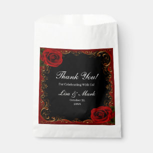 Elegante Goth Rode Rozen Bedankzakje
