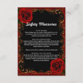 Elegante Goth Rode Rozen Veiligheidsmaatregelen Informatiekaartje (Voorkant)