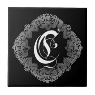 Elegante Gothic Aanvankelijk C Tegeltje