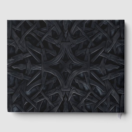 Elegante Gothic Blue Rozen bruiloft gastenboek (Achterkant)