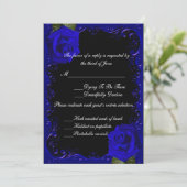 Elegante Gothic Blue Rozen Response Kaart (Staand voorkant)