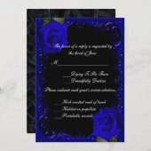 Elegante Gothic Blue Rozen Response Kaart (Voorkant / Achterkant)
