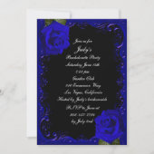 Elegante Gothic Blue Rozen vrijgezellenfeest Kaart (Voorkant)