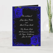 Elegante Gothic Blue Rozen Wedding Programma (Voorkant)