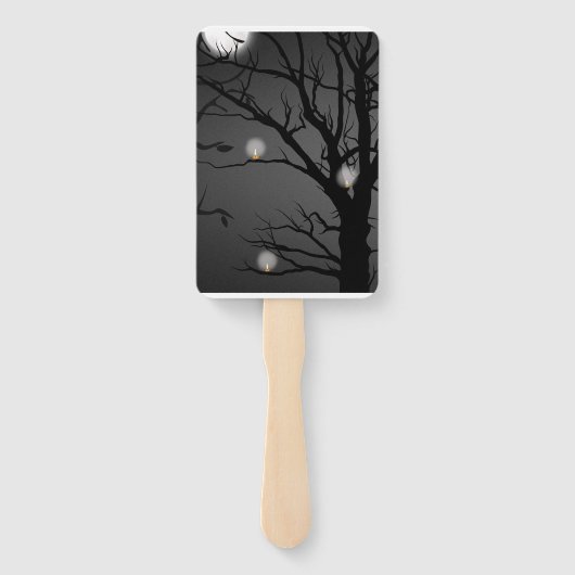 Elegante Gothic donker betoverde bos bruiloft Handwaaier (Achterkant)