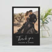 Elegante Gothic Glam Bruiloft Dank u Kaart (Staand voorkant)