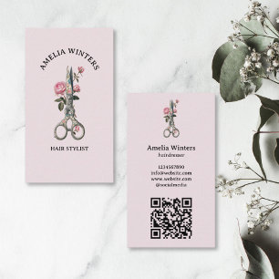 Elegante Gothic  Hair Stylist Schaar Rozen Visitekaartje