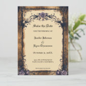 Elegante gothic halloween save the date Uitnodigin Kaart (Staand voorkant)