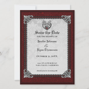 Elegante gothic halloween save the date Uitnodigin Kaart