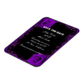 Elegante Gothic Paarse Rozen Bewaar de datum Magneet (Linkerzijde)