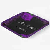 Elegante Gothic Paarse Rozen Papieren Bordje (Gebogen)