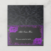 Elegante Gothic Paarse Rozen Tafel Plaats Kaart Plaatskaartje (Buitenkant ongevouwen)