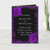 Elegante Gothic Paarse Rozen Wedding Program Kaart (Voorkant)