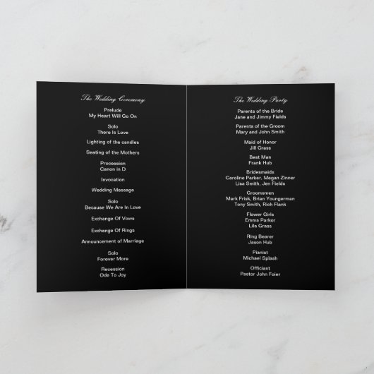 Elegante Gothic Paarse Rozen Wedding Program Kaart (Binnen)