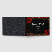 Elegante Gothic Red Roses bruiloft gastenboek (Volledig)