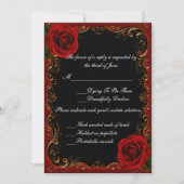 Elegante Gothic Red Roses Respons Kaart (Voorkant)