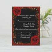 Elegante Gothic Red Roses Respons Kaart (Staand voorkant)