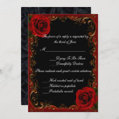 Elegante Gothic Red Roses Respons Kaart (Voorkant / Achterkant)
