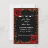 Elegante Gothic Red Roses Save The Date Kaart (Voorkant)