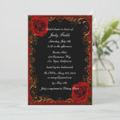 Elegante Gothic Red Roses Vrijgezellenfeest Kaart (Staand voorkant)