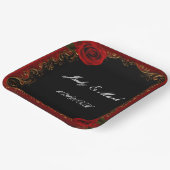 Elegante Gothic rode rozen Papieren Bordje (Gebogen)