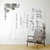 Elegante Gothic Rozen Floral bruiloft foto prop Wandkleed (In Situ (horizontaal))