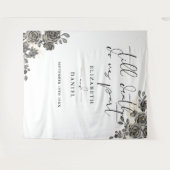 Elegante Gothic Rozen Floral bruiloft foto prop Wandkleed (Voorkant (horizontaal))