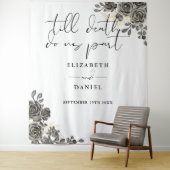 Elegante Gothic Rozen Floral bruiloft foto prop Wandkleed (In situ)