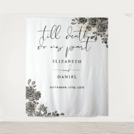 Elegante Gothic Rozen Floral bruiloft foto prop Wandkleed