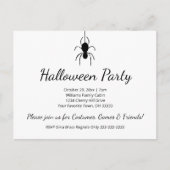 Elegante Gothic Spider Zwart Wit Halloween Party Uitnodiging Briefkaart (Voorkant)