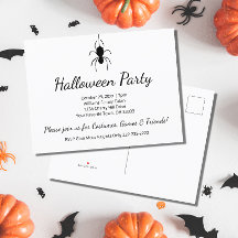 Elegante Gothic Spider Zwart Wit Halloween Party