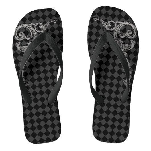 Elegante Gothic Swirl Design Teenslippers (Voetbed)