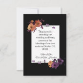 Elegante Gothic Zwart Donker Bloemen Gepersonalise Bedankkaart (Achterkant)