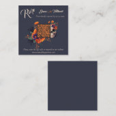 Elegante gotische 3D-bloem minimale QR-code RSVP Informatiekaartje (Voorkant / Achterkant)