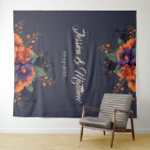 Elegante Gotische 3D Bloemen Bruiloft Achtergrond Wandkleed (In Situ (horizontaal))