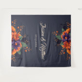 Elegante Gotische 3D Bloemen Bruiloft Achtergrond Wandkleed (Voorkant (horizontaal))