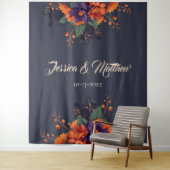 Elegante Gotische 3D Bloemen Bruiloft Achtergrond Wandkleed (In situ)