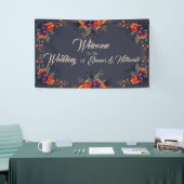 Elegante Gotische 3D Bloemen Bruiloft Banner (Beurs)
