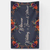 Elegante Gotische 3D Bloemen Bruiloft Banner (Verticaal)